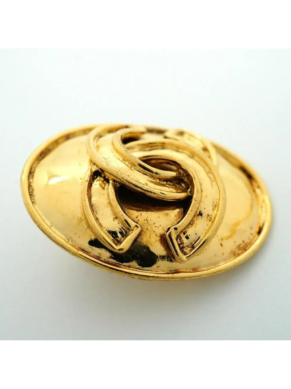 Chanel Cc Logo Oval Clip-On Earrings #357924C67B